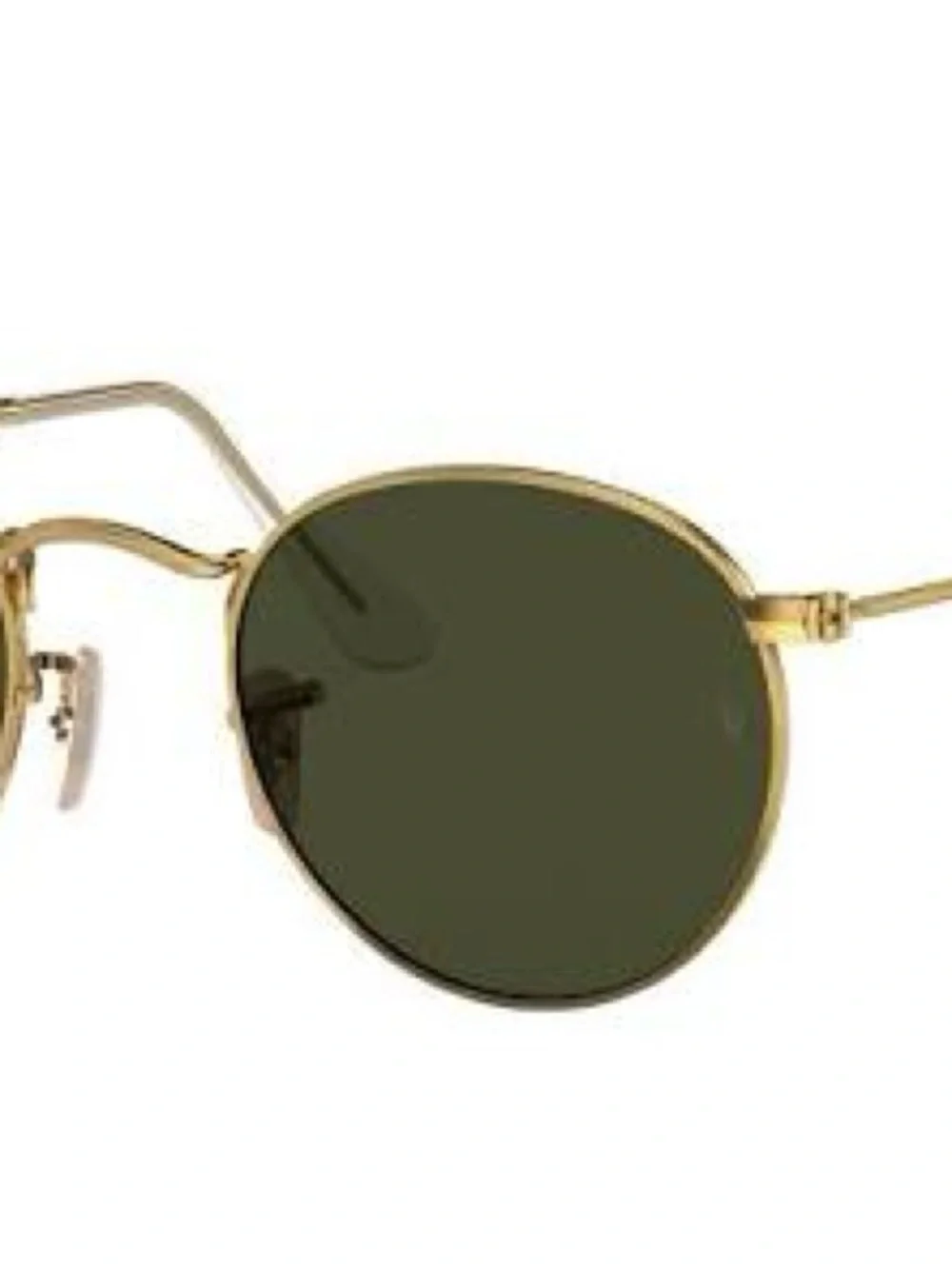 Ray-Ban Round Metal Sunglasses in Gold with Green Lenses